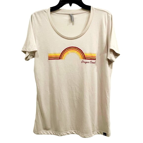 NWOT Oregon Coast Retro T-Shirt | Sunset Rainbow Graphic | Vintage Inspired - Picture 1 of 7